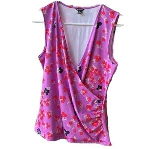Cherry Blossoms Pink Navy Top Medium Travelers Travel Top